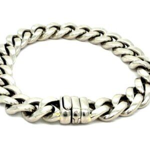 18K .950 Platinum Cuban Link 95.95 grams in Weight Magnificent Heavy Bracelet